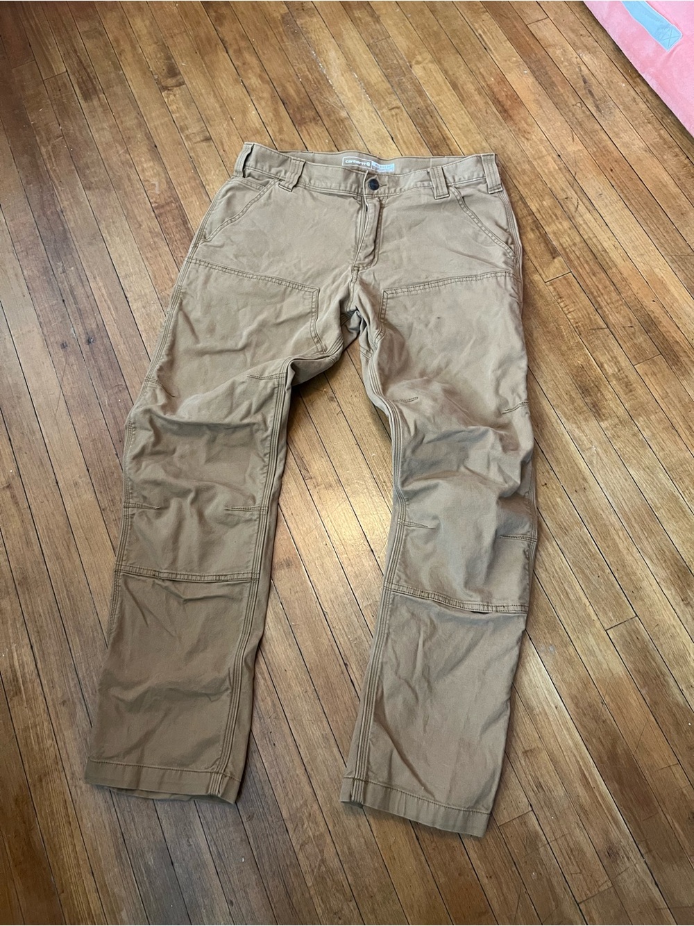 Carhartt Rugged Flex Canvas Double Knee Work Pants Tan